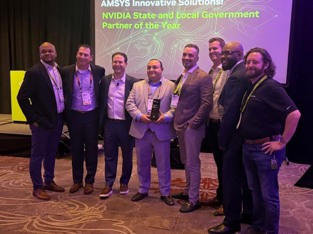 Khalid Parekh and AMSYS team at NVIDIA Partner of the Year ceremony